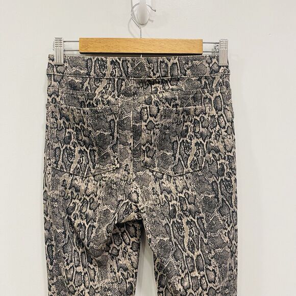 SPANX S Jeanish Ankle Pull On Knit Leggings Snakeskin Print Black Taupe Slimming - Picture 4 of 16
